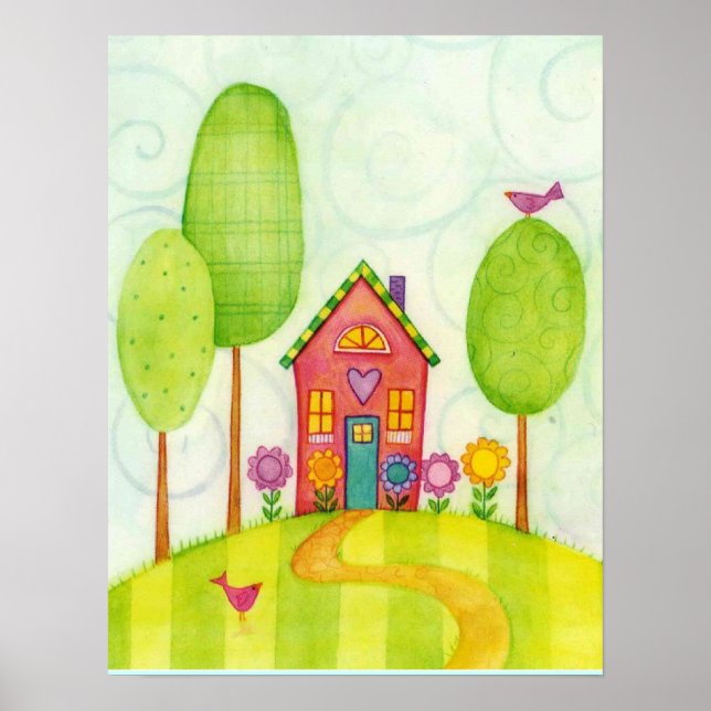 home sweet home watercolor print (Front)