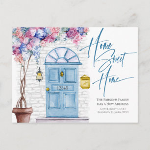 Home Sweet Home We Have Moved Watercolor Door Postcard