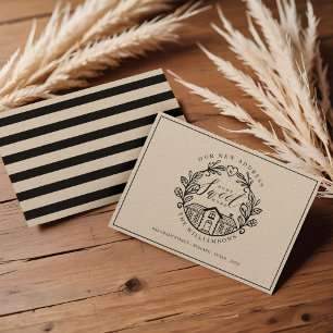 Home Sweet Home We've Moved Home Wreath Crest Announcement