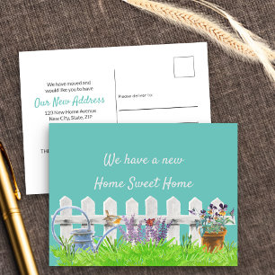 Home Sweet Home White Picket Fence New Address Announcement Postcard