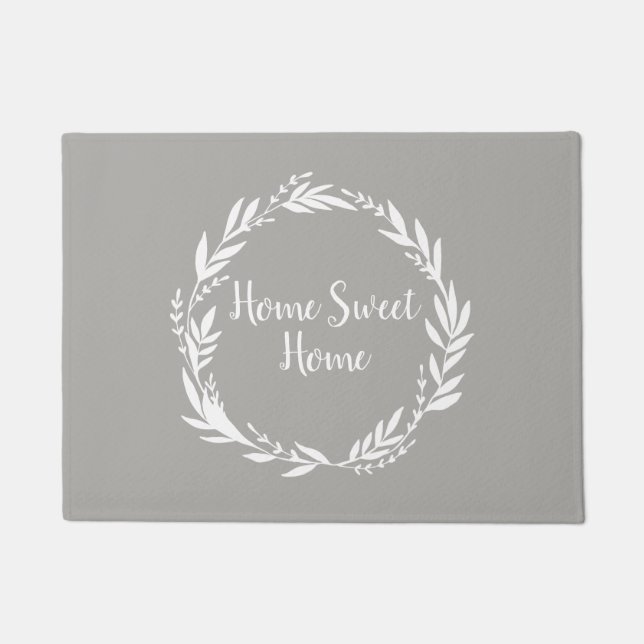 Home Sweet Home White Script Doormat (Front)