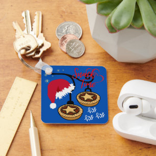 Home Sweet Home with Santa and Mince Pies Key Ring