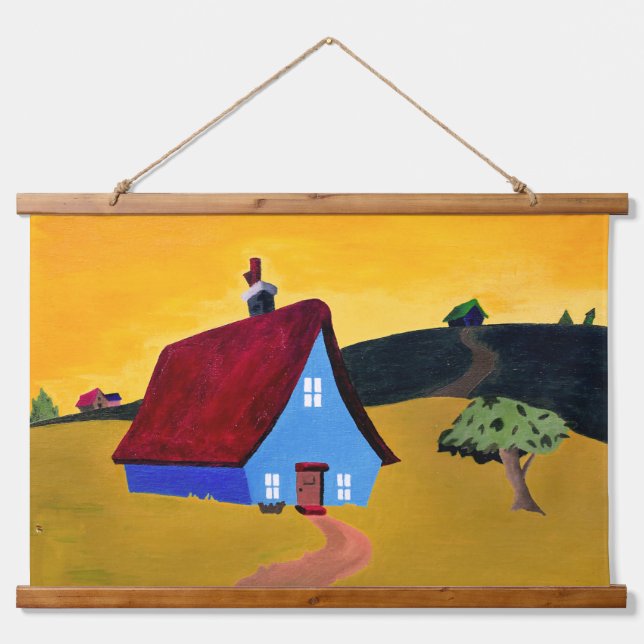 HOME SWEET HOME Wood Topped Wall Tapestry (Front)