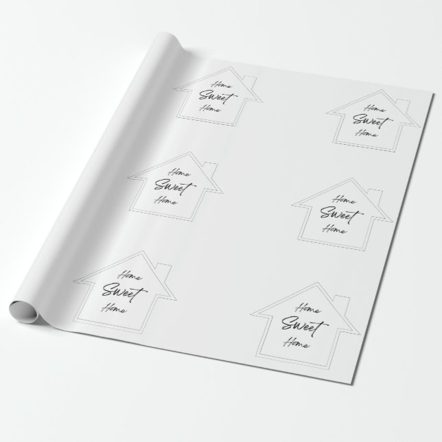 Home Sweet Home Wrapping Paper (Unrolled)