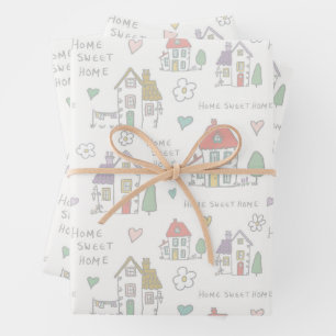 Home sweet home wrapping paper