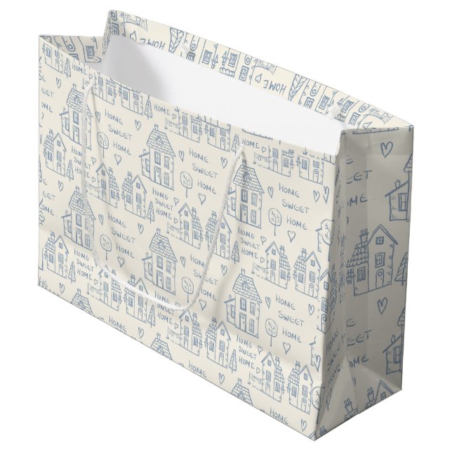 Home sweet home wrapping paper large gift bag (Front Angled)