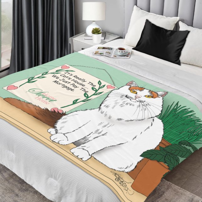 Home Sweet Kitty Home Fleece Blanket (Creator Uploaded)