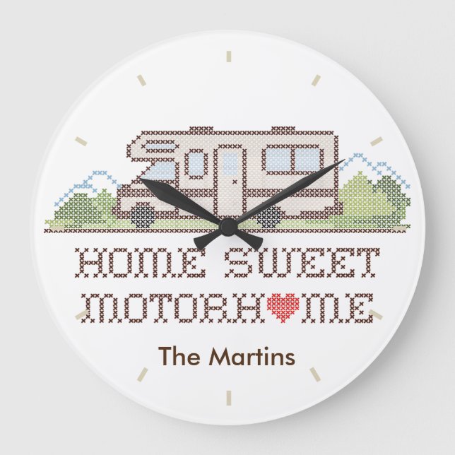Home Sweet Motor Home Clock (Front)