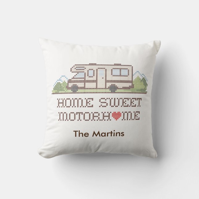 Home Sweet Motor Home Pillow (Front)