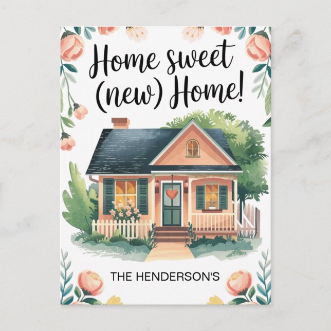 Home Sweet New Home Change of Address Postcard (Front)