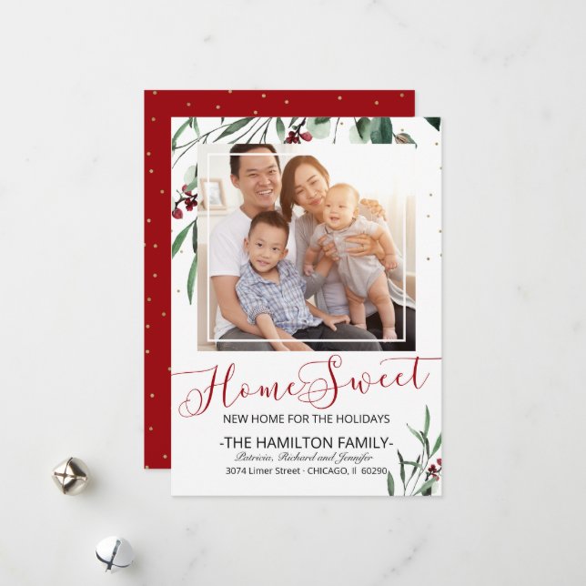 Home Sweet New Home Moving Announcement Photo (Front/Back In Situ)