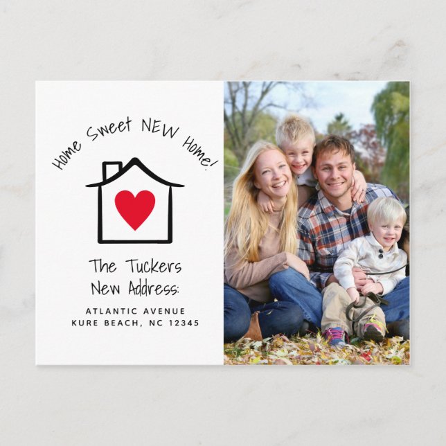 Home Sweet New Home Photo Moving Announcement Postcard (Front)