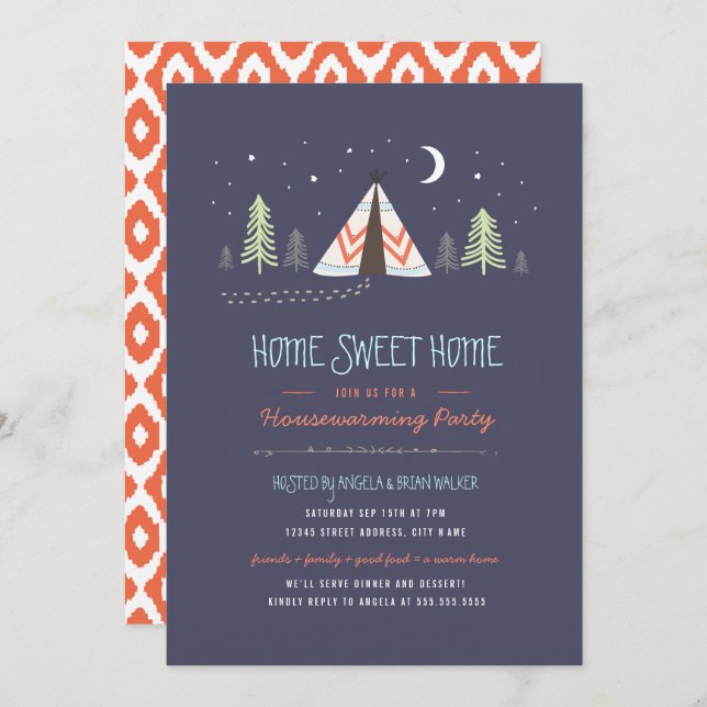 Home Sweet Tipi Housewarming Invite (Front/Back)