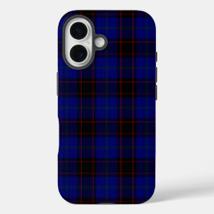 Home tartan blue black plaid iPhone 16 case