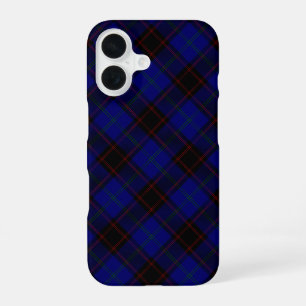 Home tartan blue black plaid iPhone 16 case