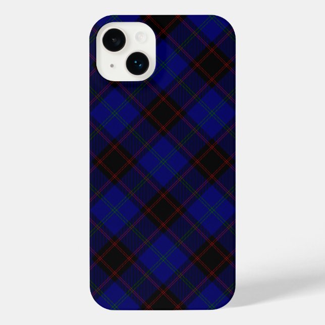 Home tartan blue black plaid iPhone case (Back)