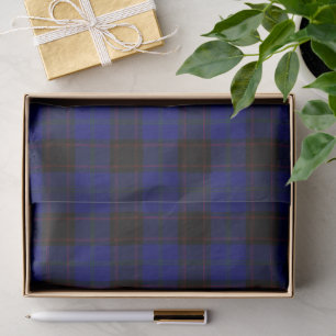 Home tartan blue black plaid tissue paper