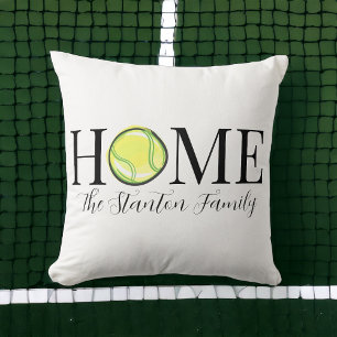 Home Tennis Ball Family Name Cushion