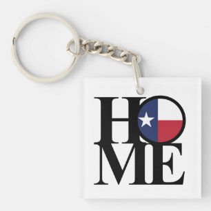 HOME Texas Lone Star Keychain Small Square