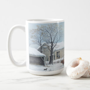 HOME THANKSGIVING (1861) Vintage Art Christmas Mug
