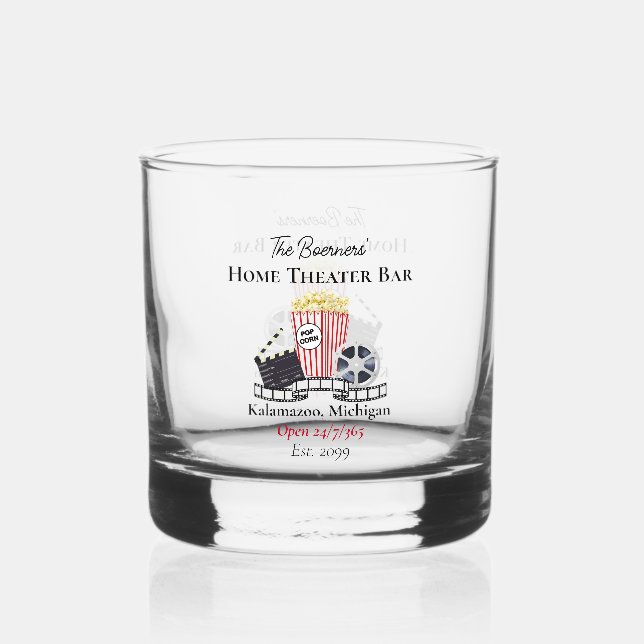 Home Theatre Bar Whiskey Rocks Glasses Drinkware (Front)