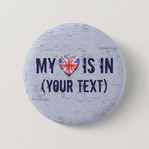 Home Town Heart 6 Cm Round Badge