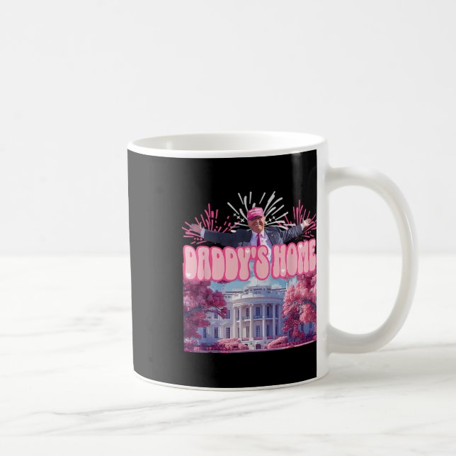 Home Trump 2024 Shirt Happy July 4th Firework Pink Coffee Mug (Right)