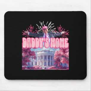 Home Trump 2024 Shirt Happy July 4th Firework Pink Mouse Pad