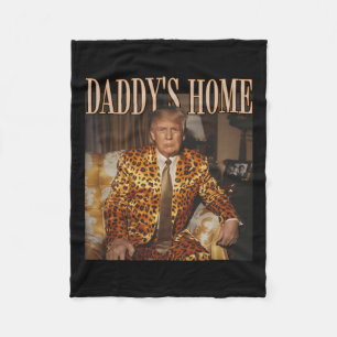 Home Trump Shirt Trump 2024 Leopard Funny Maga Fleece Blanket