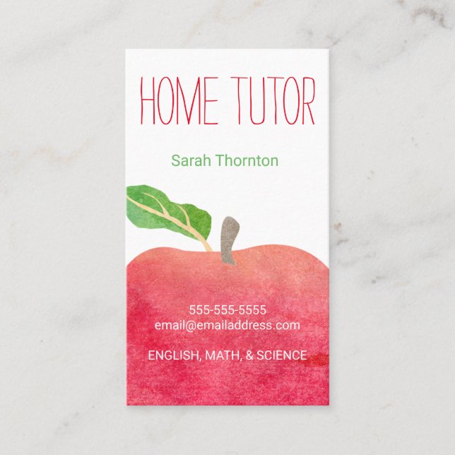 Home Tutor Appointment Reminder Tutoring (Front)