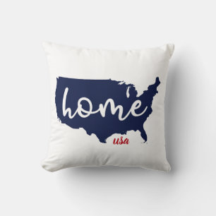 Home USA Patriotic Striped Pattern Cushion