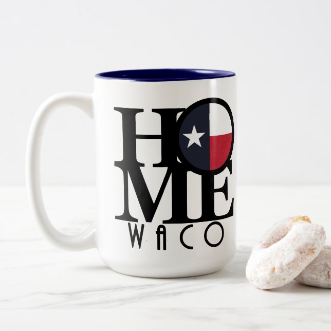 HOME Waco Texas 15oz Two-Tone Coffee Mug (With Donut)