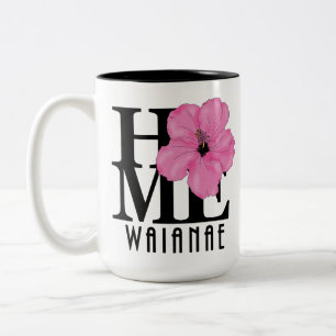 HOME Waianae Pink Hibiscus 15oz Two-Tone Coffee Mug