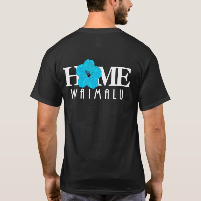 HOME Waimalu Blue Hibiscus (back print) T-Shirt (Back)