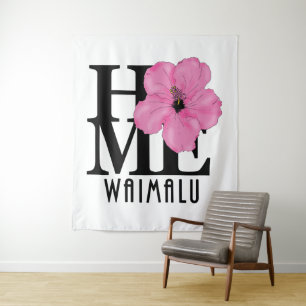 HOME Waimalu Hawaii Pink Hibiscus Tapestry