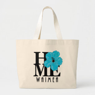 HOME Waimea Blue Hibiscus Large Tote Bag