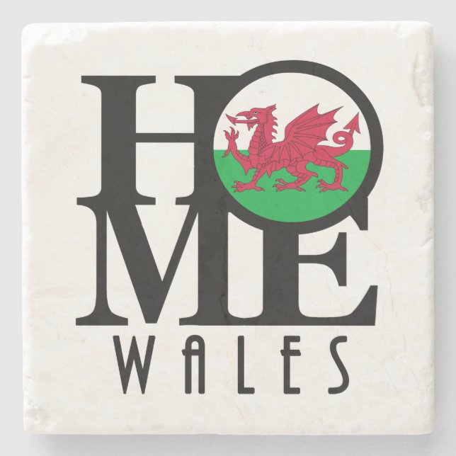 HOME Wales Stone Coaster (Front)