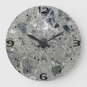 Home Wall Room Art Polished Rock Mosaic Textured Large Clock