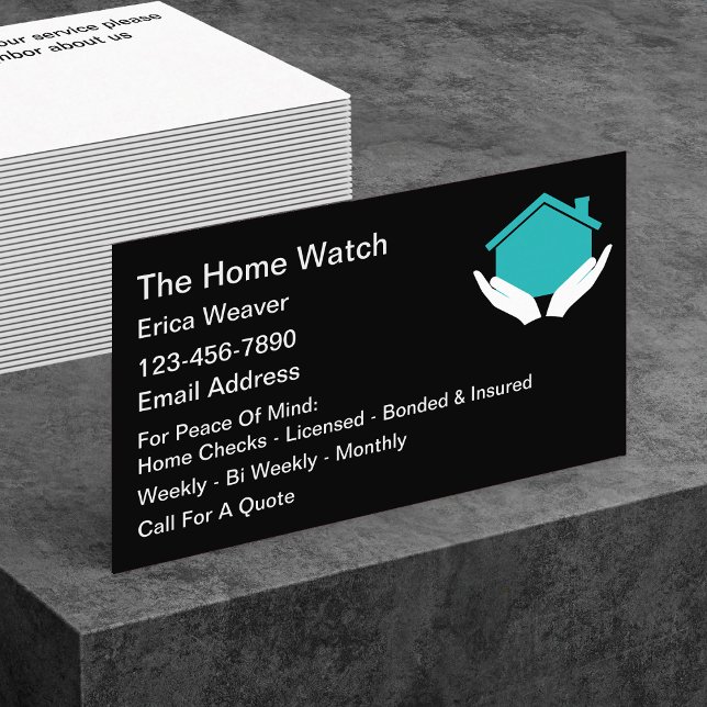Home Watch Services Business Card Design (Creator Uploaded)