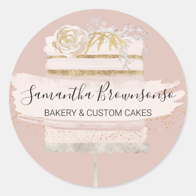 Home Wedding Cake Maker Classic Round Sticker (Front)