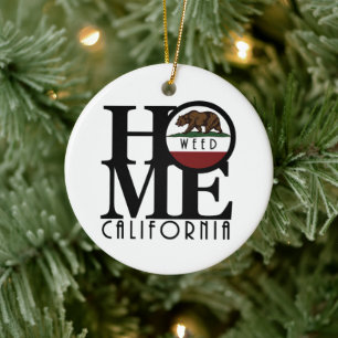 HOME Weed California Ceramic Ornament