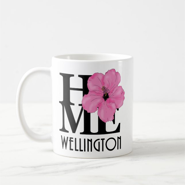 HOME Wellington Pink Hibiscus 11oz Coffee Mug (Left)