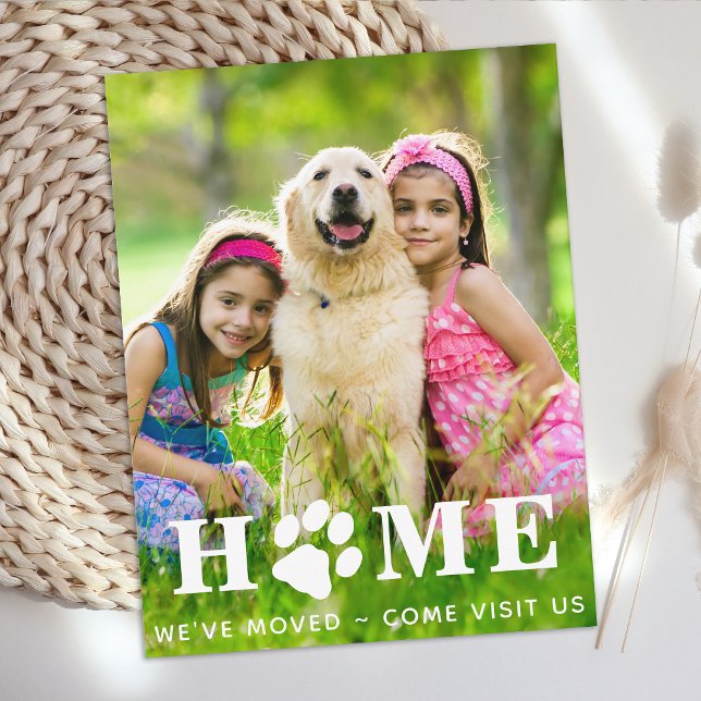 Home We've Moved Family Pet Photo Dog Moving Announcement (Creator Uploaded)
