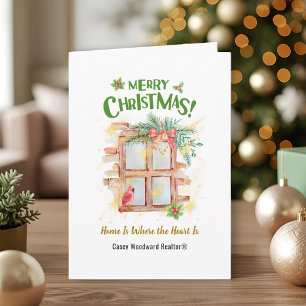 Home Where the Heart Elegant Real Estate Christmas Card