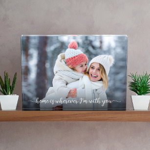 Home Wherever I'm With You Quote Modern Keepsake Photo Block