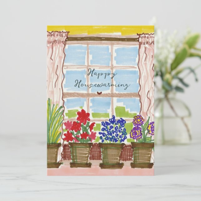 Home Windowsill Plants Custom Square Cards (Standing Front)