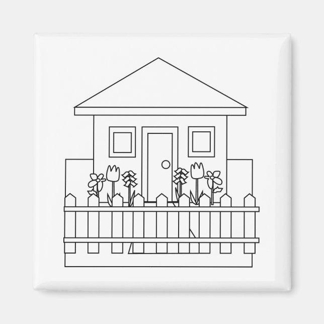 Home with Fence Magnet (Front)