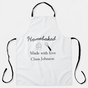 Homebaked bakery made with love add name details apron