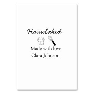 Homebaked bakery made with love add name details table number
