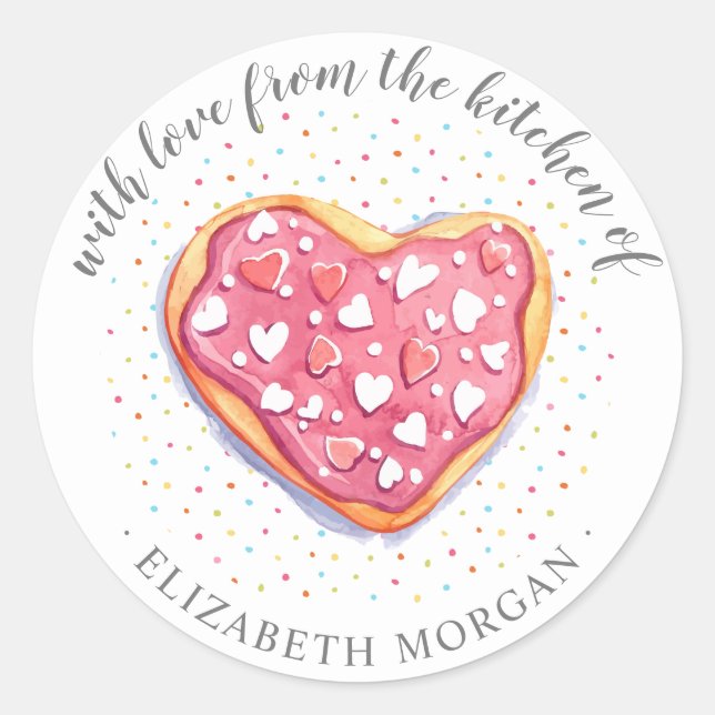 Homebaking doughnut and sprinkles monogram Sticker (Front)